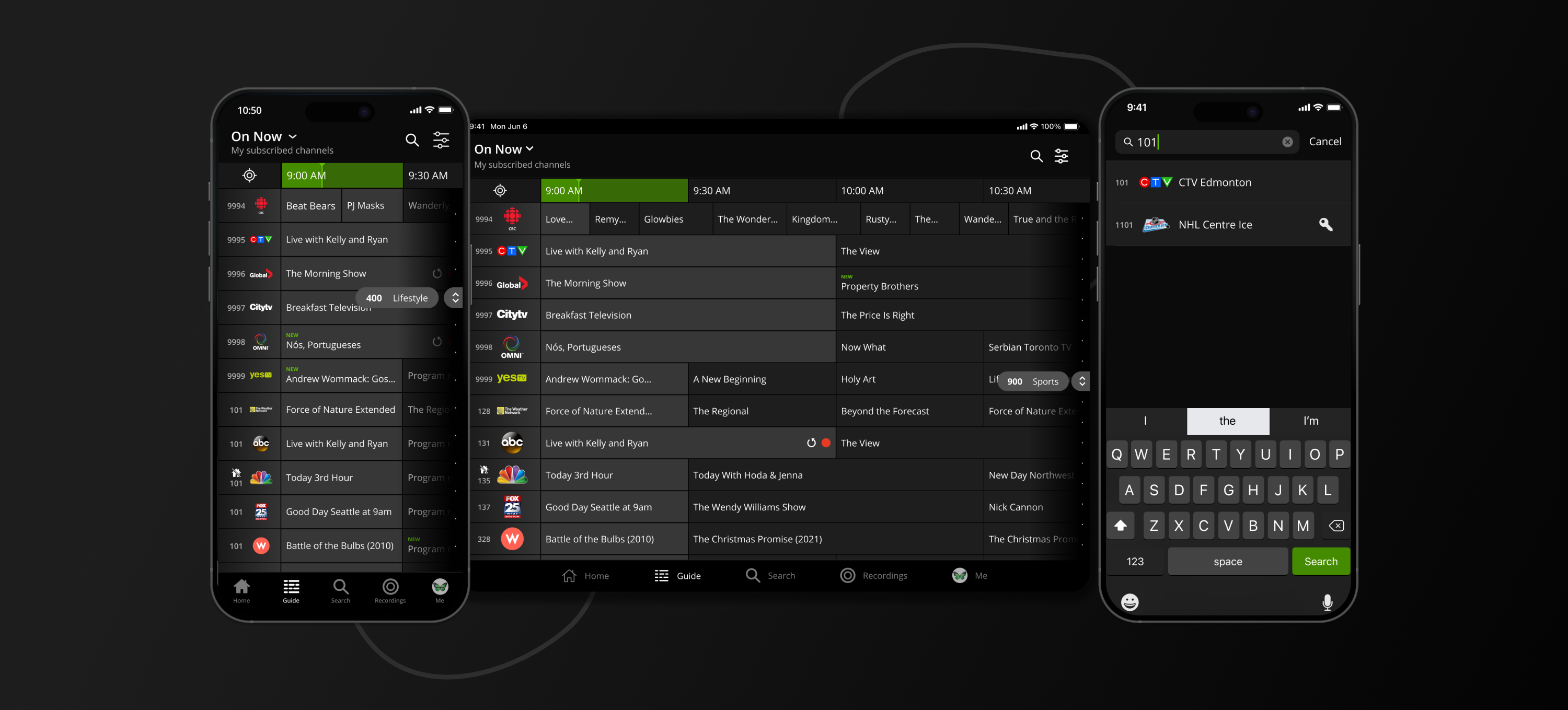 Mobile guide and search across phone and tablet